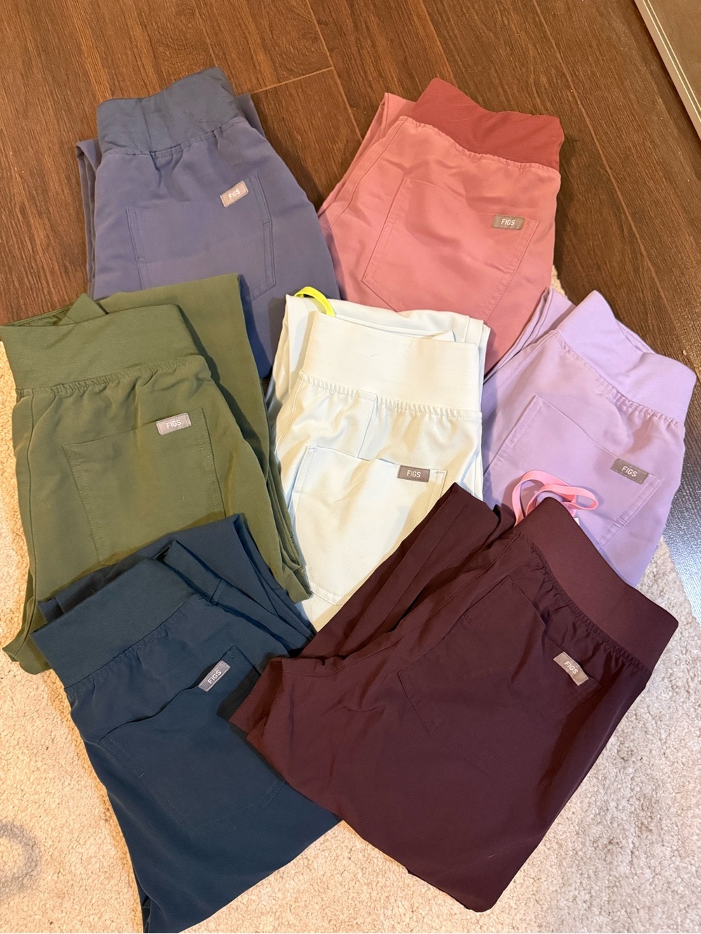 Figs  — Pink, Lavender, pastel blue, Burgundy left available